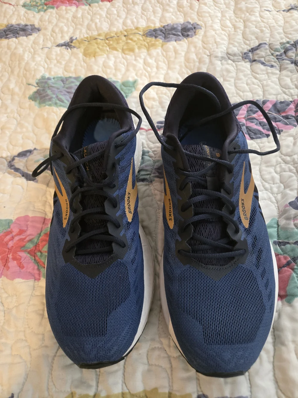 Brooks Launch 6 Men's Running Shoes Blue Gold Athletic Sneakers Size 11.5 D
